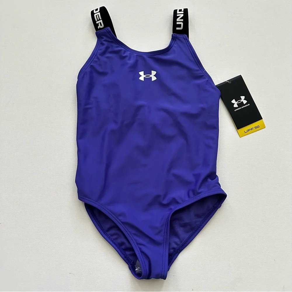 Under Armour Girls Royal Purple One Piece Swimsuit Size 5